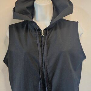 NY & Co Hooded‎ Vest Black Nylon Zip Front SZ M